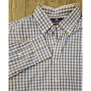 Vineyard Vines Murray Shirt Mens L Slim Fit Pink Blue Cotton Button Down Casual